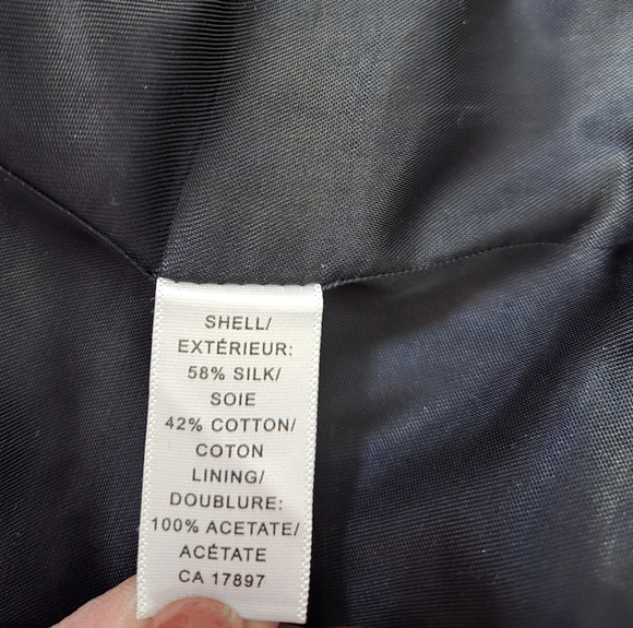 BANANA REPUBLIC Silk And Cotton Cropped Navy And White Jacket. Size 2 - Picture 10 of 12